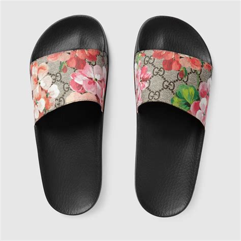 brown thomas gucci slides|Gucci gg blooms slides.